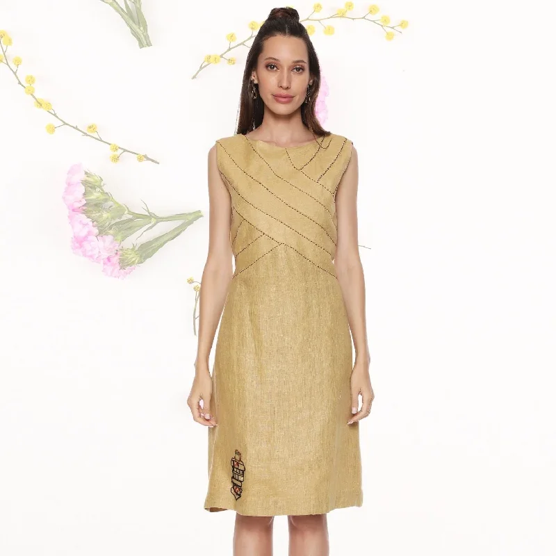 Daphne Linen Shift Dress | Monochrome | Embroidered | Minimalistic | Graceful | Camel Tunics Party sparkling Daphne Linen Shift Dress | Monochrome | Embroidered | Minimalistic | Graceful | Camel Tunics Party sparkling
