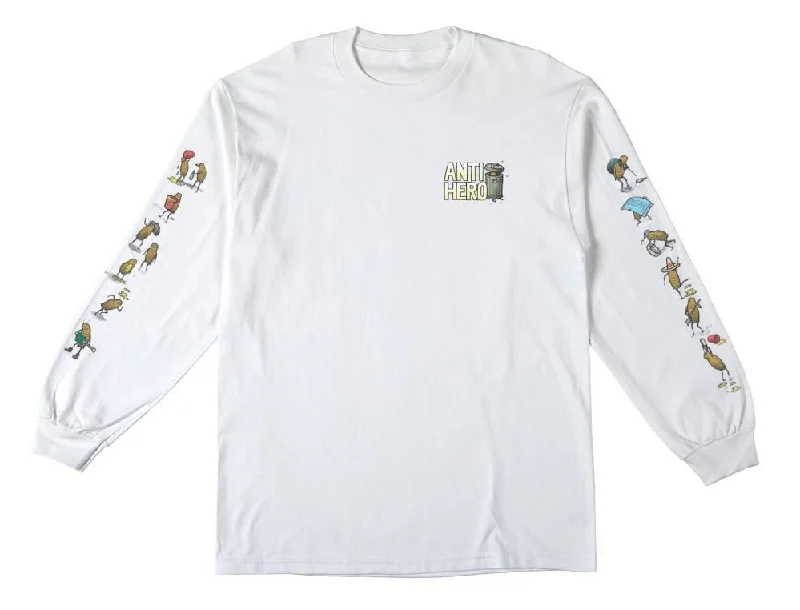 AntiHero L/S T-Shirt Roached Out - White / Multi Color Prints-- Welt Pockets Slit Pockets