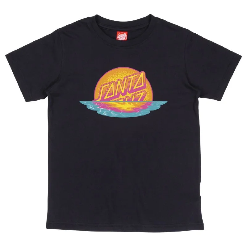 Santa Cruz Youth T-Shirt Youth Sunrise Dot Front - Black-- Sequined Glittery Shiny