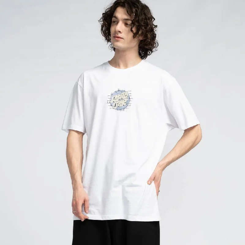 Santa Cruz T-Shirt Scrawl Brick Dot Front - White-- Cashmere Blend Cotton Blend Poly Blend Santa Cruz T-Shirt Scrawl Brick Dot Front - White-- Cashmere Blend Cotton Blend Poly Blend