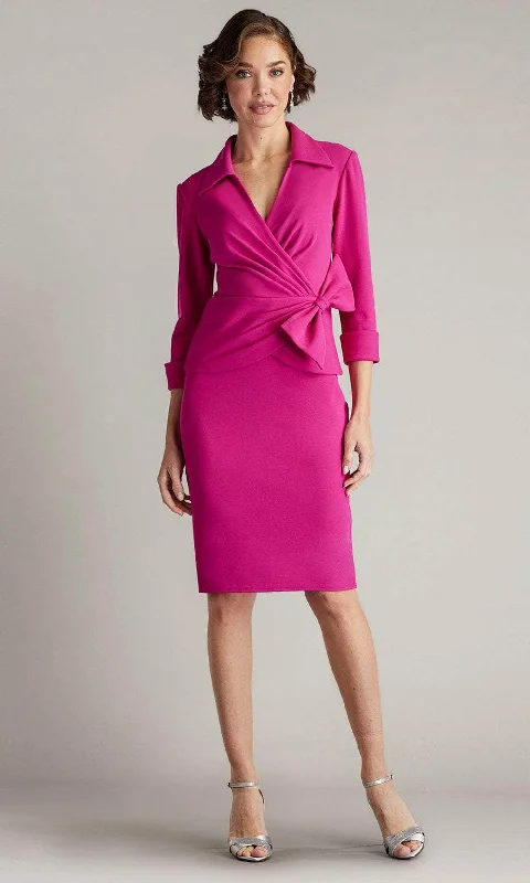 Tadashi Shoji BOS24419M - Seaver Mock Two-Piece Collared Sheath Dress Tunics New arrival Tadashi Shoji BOS24419M - Seaver Mock Two-Piece Collared Sheath Dress Tunics New arrival