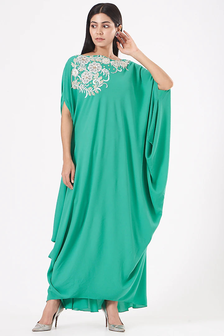Sea Green Draped Dress Tunics Sale discount