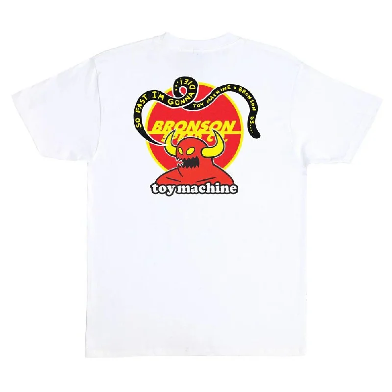 Bronson Speed Co T-Shirt Bronson x Toy Machine - White-- Collared Crew Neck Turtle Neck Bronson Speed Co T-Shirt Bronson x Toy Machine - White-- Collared Crew Neck Turtle Neck