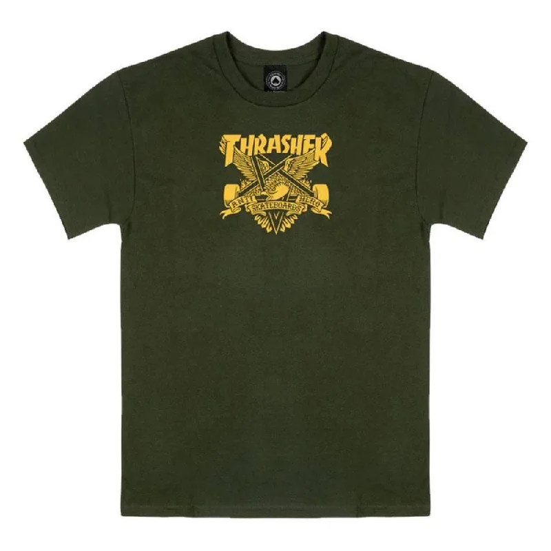 Thrasher X Antihero T-Shirt Eaglegram - Forest Green-- Machine Wash Dry Clean Hand Wash