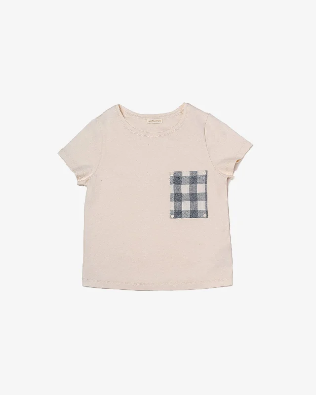 ADULTS CHECKER POCKET T-SHIRT-- Jersey Fabric Tulle Fabric Batik Fabric