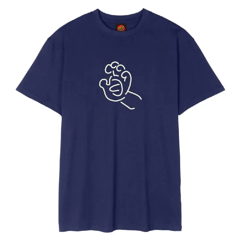 Santa Cruz T-Shirt Contour Hand - Deep Cobalt-- Terry Blend Velvet Blend Canvas Blend Santa Cruz T-Shirt Contour Hand - Deep Cobalt-- Terry Blend Velvet Blend Canvas Blend