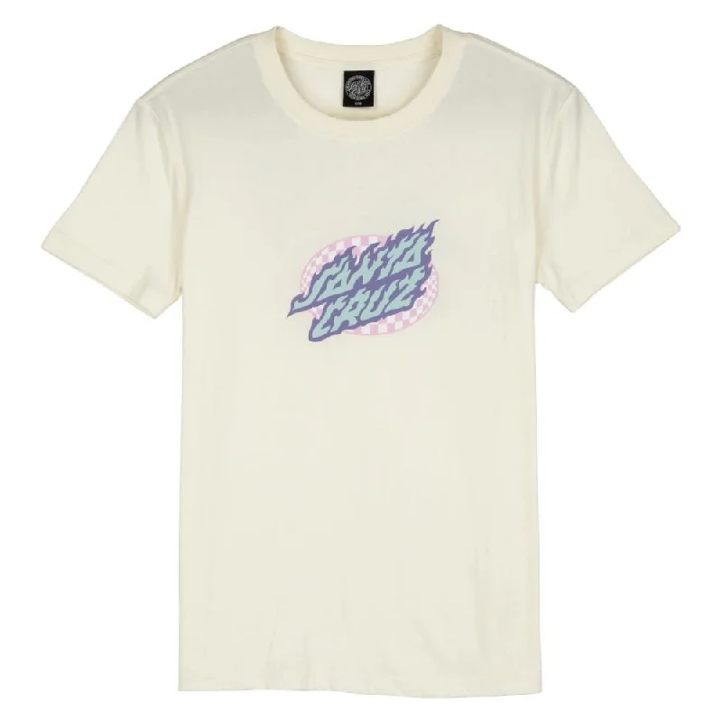 Santa Cruz Womens T-Shirt Goal Flame - Off White-- Hooded Caped Shawl Collar