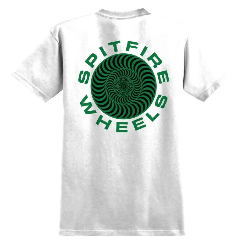Spitfire T-Shirt Classic '87 Swirl Fill - White / Green / Black Prints-- Terry Blend Velvet Blend Canvas Blend Spitfire T-Shirt Classic '87 Swirl Fill - White / Green / Black Prints-- Terry Blend Velvet Blend Canvas Blend