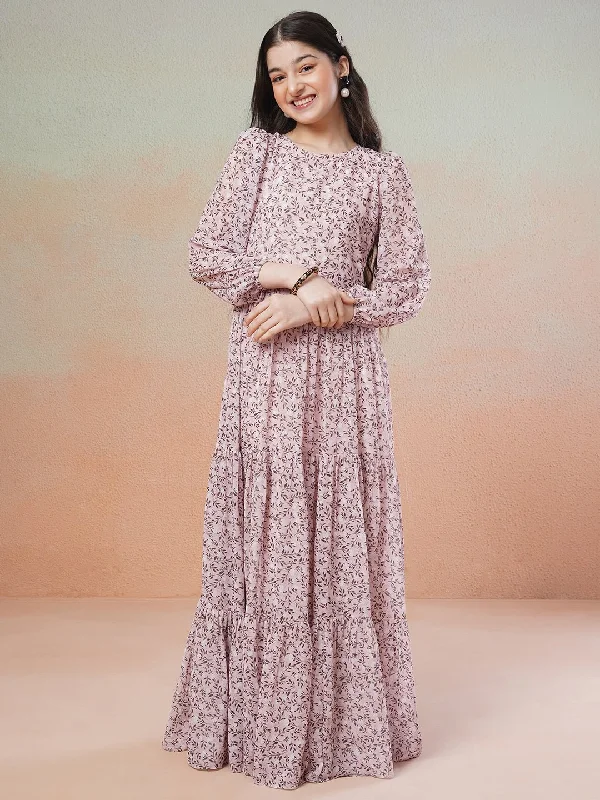 Girls Printed Maxi Ethnic Dresses Tunics Chic elegant