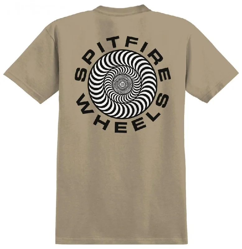 Spitfire T-Shirt Classic '87 Swirl Fill - Sand / Black / White Prints-- Chenille Brocade Lace