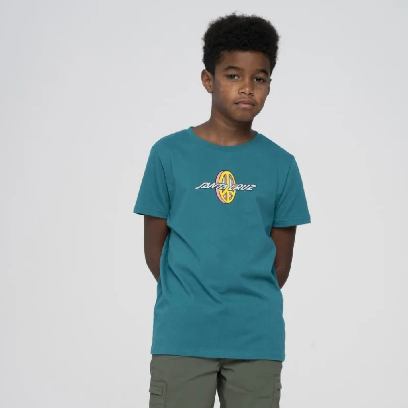 Santa Cruz Youth T-Shirt Youth Peace Strip T-Shirt - Verdigris-- Rayon Fabric Velvet Fabric Corduroy Fabric Santa Cruz Youth T-Shirt Youth Peace Strip T-Shirt - Verdigris-- Rayon Fabric Velvet Fabric Corduroy Fabric