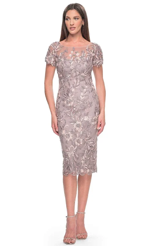 La Femme 31775 - Bateau Neck Knee-Length Dress Tunics Sophisticated sleek