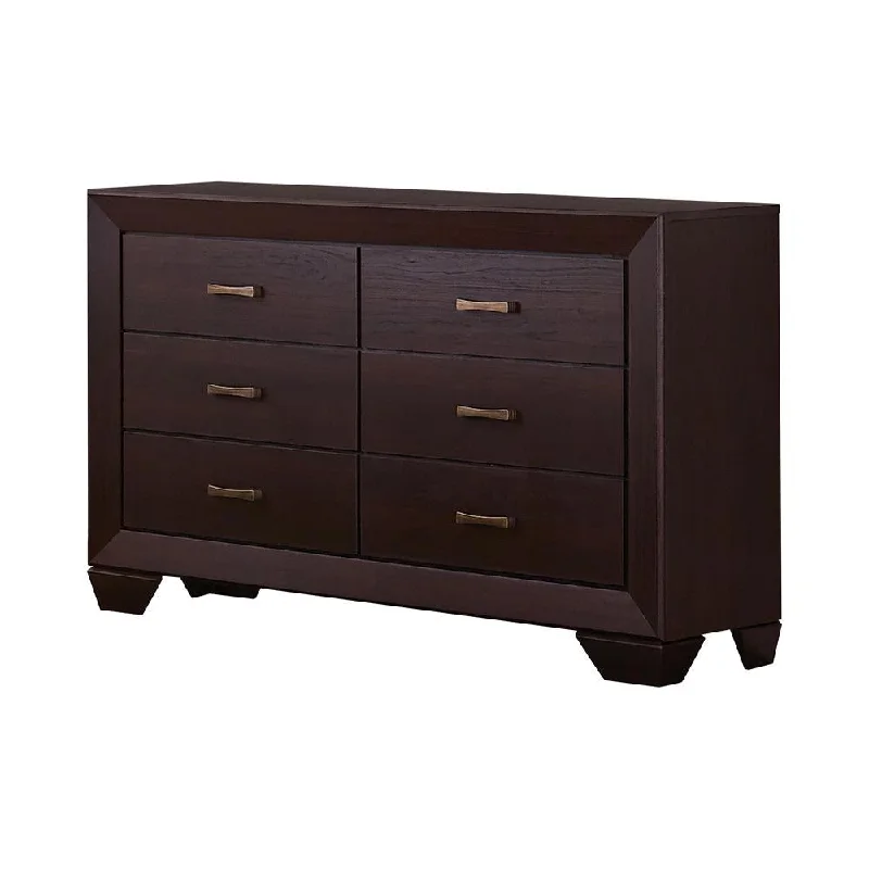 Kauffman 6-drawer Dresser Dark Cocoa Tunics Vintage classic