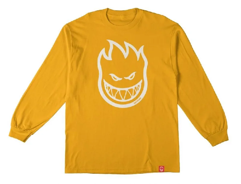 Spitfire L/S T-Shirt Bighead - Gold / White-- Hooded Caped Shawl Collar