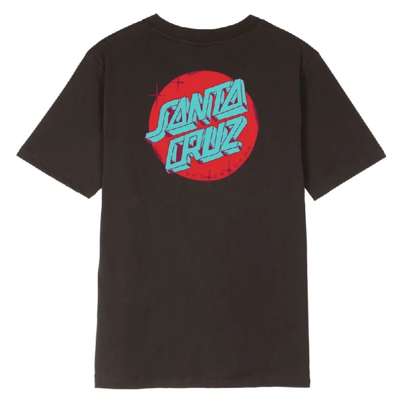 Santa Cruz Womens T-Shirt Scrawl Dot T-Shirt - Ground Coffee-- Real Fur Shearling Chenille