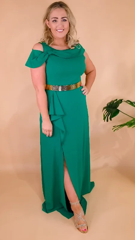 Sorsha Green Dress sweetheart Neckline Romantic