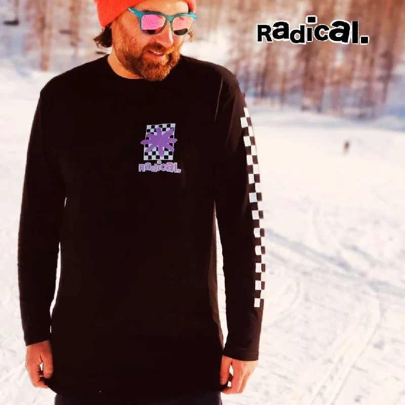Radical. So Rad unisex Long Sleeve T-shirt - Black-- Zippered Front Buttoned Front Snap Front