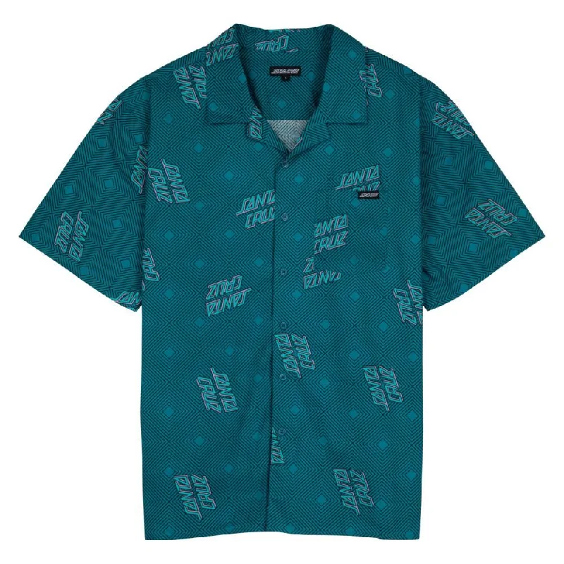 Santa Cruz Shirt Other Solitaire Dot Shirt - Verdigris-- V-Neck T-Shirt Long Sleeve Cotton Santa Cruz Shirt Other Solitaire Dot Shirt - Verdigris-- V-Neck T-Shirt Long Sleeve Cotton