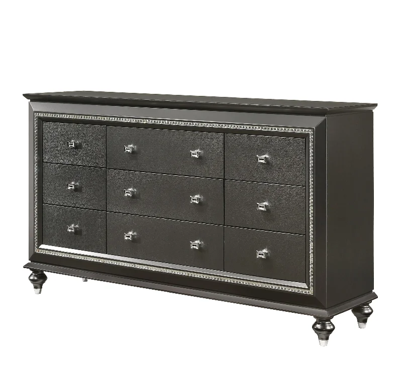 Kaitlyn Metallic Gray Dresser Tunics stripes playful