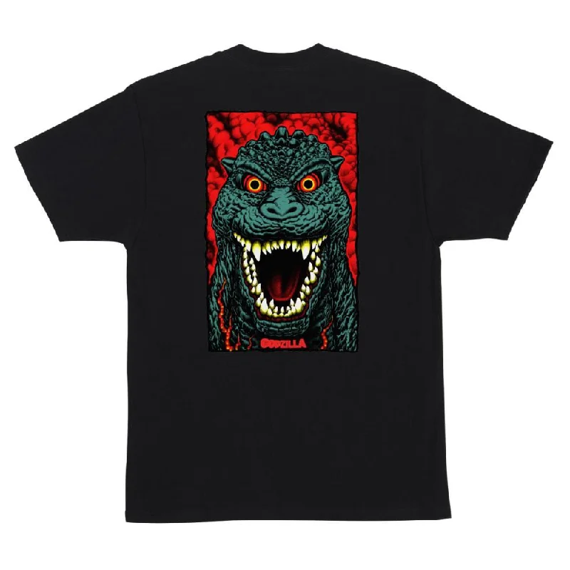 Santa Cruz T-Shirt Godzilla Destroyer Stripes - Black-- Seamless Knitted Crochet