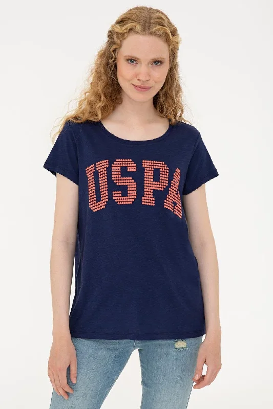 US Polo Assn. Crew Neck T-Shirt USPA Dots - Women-- Solid Color Striped Floral