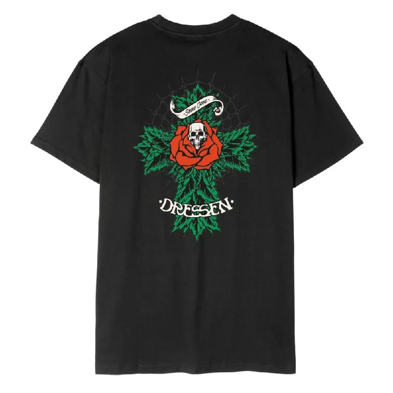 Santa Cruz T-Shirt Dressen Rose Cross 2 - Black-- Solid Color Striped Floral
