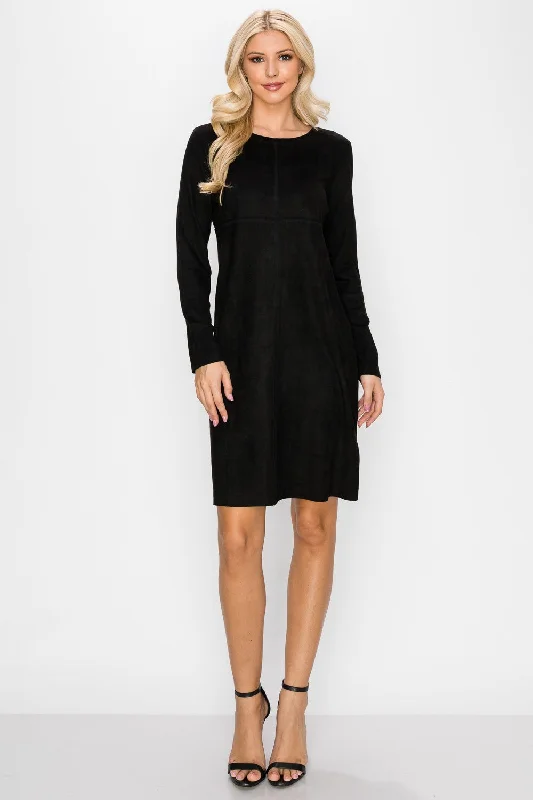 Aurora Round Neck Dress- Black Tunics Occasion special