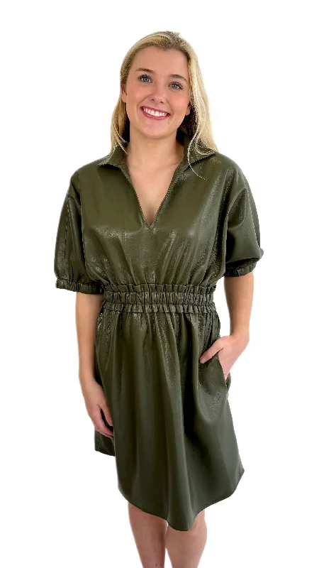 Emily McCarthy Olive Palmer Dress Tunics Stylish elegant