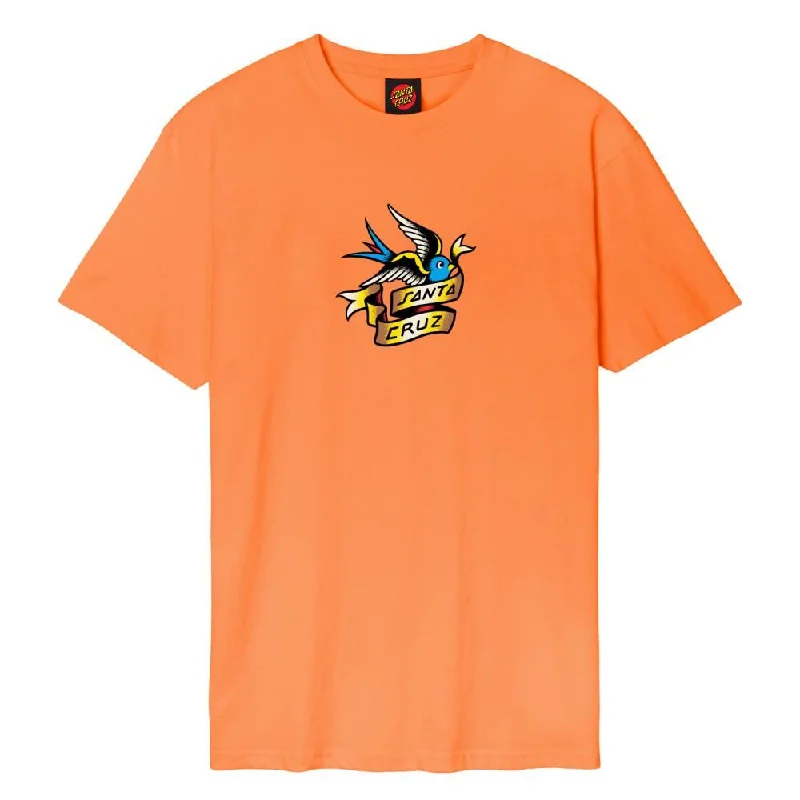 Santa Cruz T-Shirt Sommer Sparrow Front - Washed Apricot-- Handmade Hand-knitted Hand-woven Santa Cruz T-Shirt Sommer Sparrow Front - Washed Apricot-- Handmade Hand-knitted Hand-woven