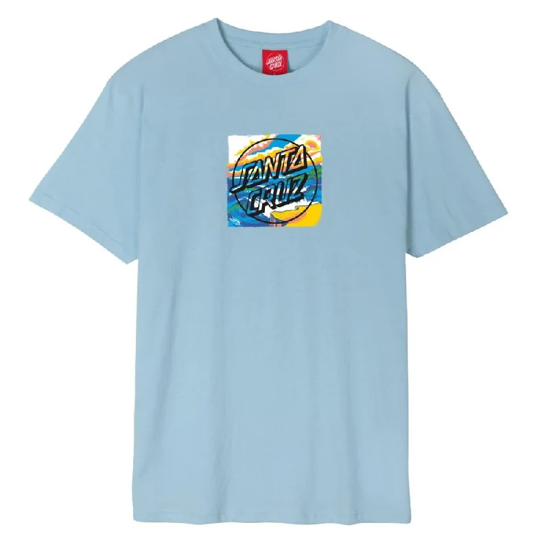 Santa Cruz T-Shirt Water View Front T-Shirt - Sky Blue-- Casual Formal Business