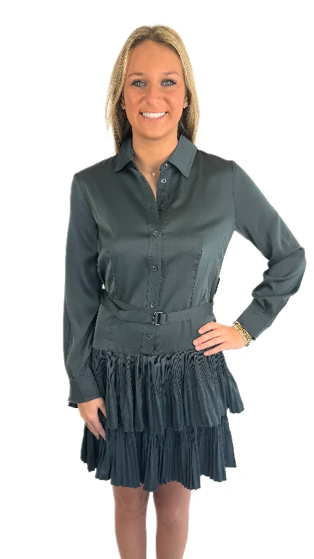 Current Air Forest Pleated Dress Tunics Fashionable chic