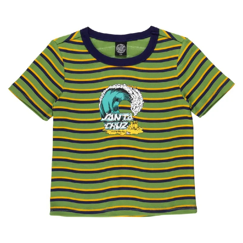 Santa Cruz Womens Custom Tee Onshore Front T-Shirt - Apple Wave Stripe-- Striped Floral Plaid Santa Cruz Womens Custom Tee Onshore Front T-Shirt - Apple Wave Stripe-- Striped Floral Plaid