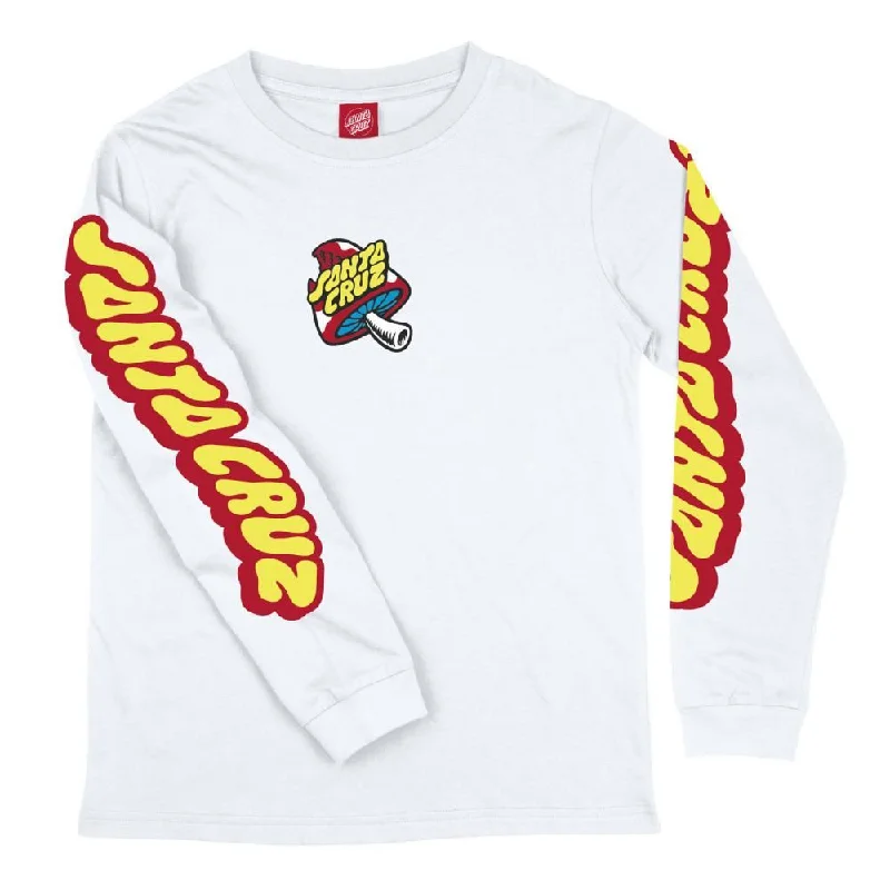 Santa Cruz Youth L/S T-Shirt Youth Toadstool Dot L/S - White-- Zippered Front Buttoned Front Snap Front Santa Cruz Youth L/S T-Shirt Youth Toadstool Dot L/S - White-- Zippered Front Buttoned Front Snap Front
