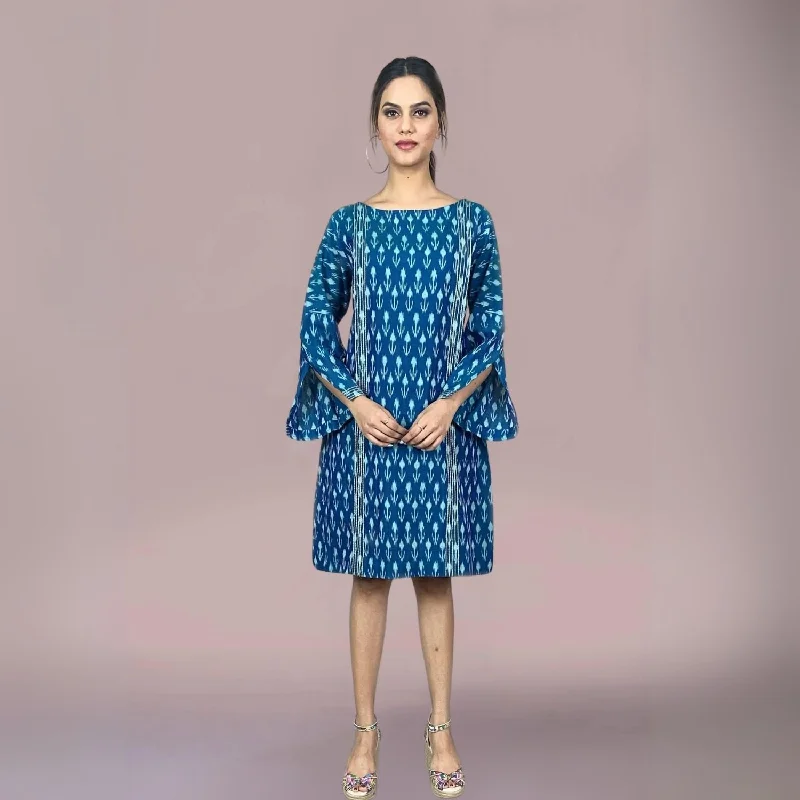 Alicia Ikat Panelled Dress | Shift Dress | Embroidered | Buoyant Look | Blue Tunics Sophisticated sleek Alicia Ikat Panelled Dress | Shift Dress | Embroidered | Buoyant Look | Blue Tunics Sophisticated sleek