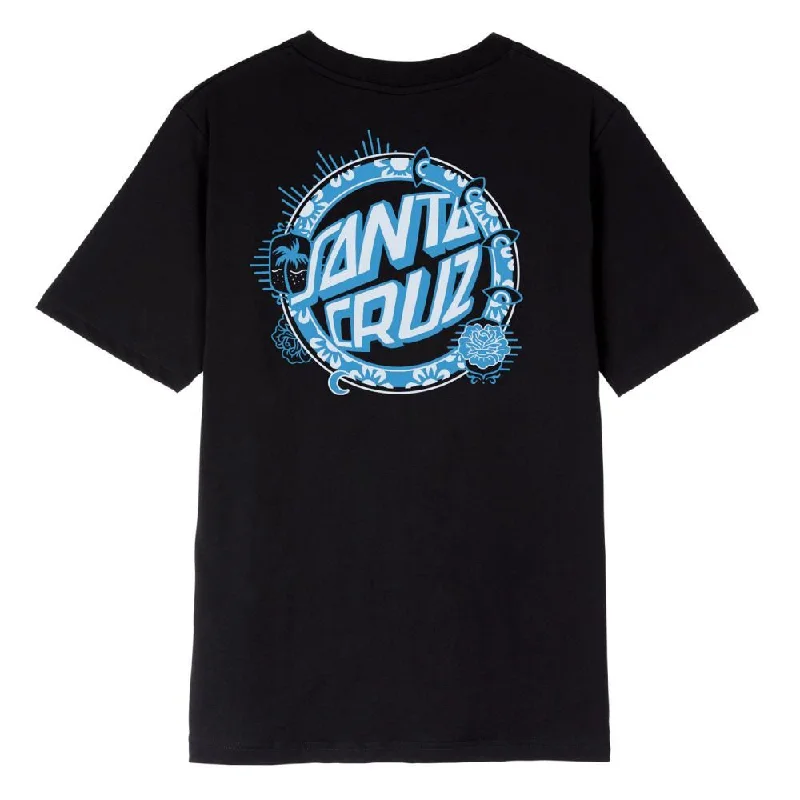 Santa Cruz Womens T-Shirt Wonder Dot T-Shirt - Black-- Beaded Sequined Faux Fur