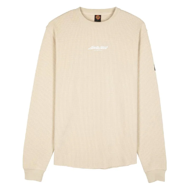 Santa Cruz L/S T-Shirt Flame Strip Waffle - Chalk-- Graphic T-Shirt Round Neck Polyester Santa Cruz L/S T-Shirt Flame Strip Waffle - Chalk-- Graphic T-Shirt Round Neck Polyester
