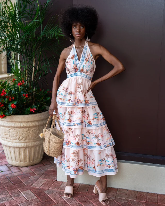 Wonderland Halter Tiered Dress Tunics Luxurious premium