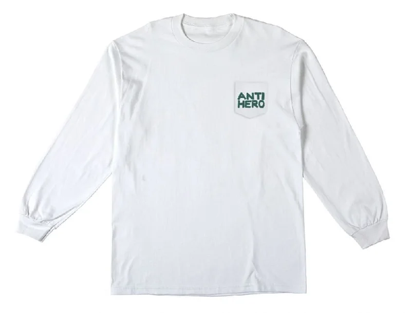 AntiHero L/S Pocket T-Shirt Fish Bowl - White / Multi-- V-Neck T-Shirt Long Sleeve Cotton