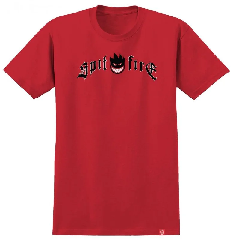 Spitfire T-Shirt Immortal Fire - Black / Red / Black / White Print-- Mesh Canvas Denim