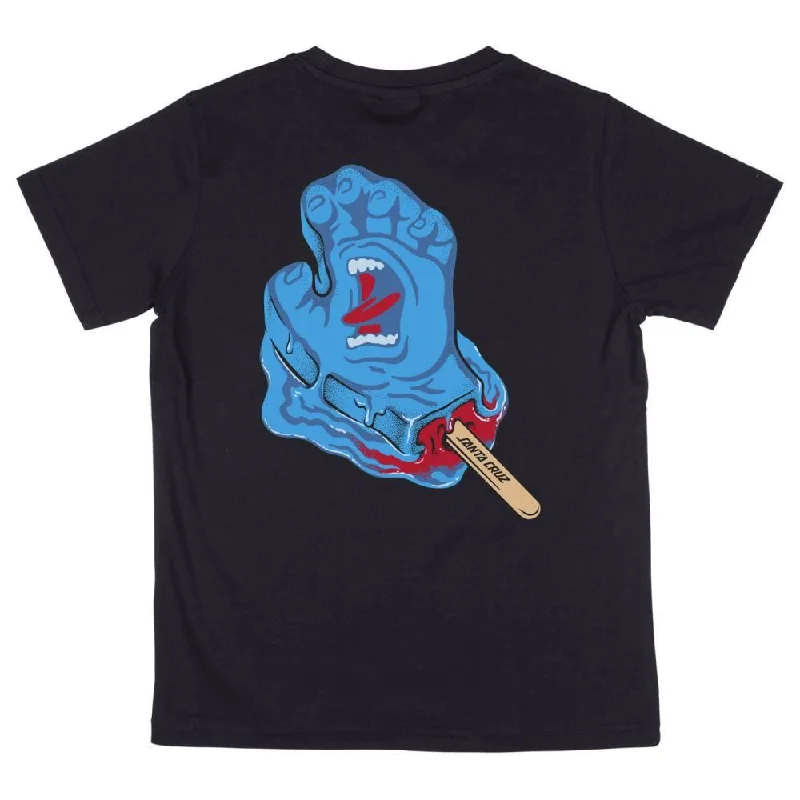 Santa Cruz Youth T-Shirt Youth Popsicle Hand T-Shirt - Black-- Lace Blend Ribbed Blend Corduroy Blend
