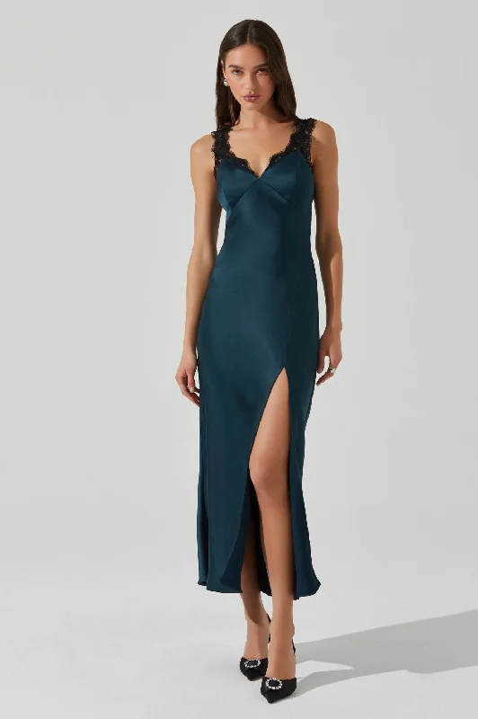 Eirene Satin Lace Trim Dress Tunics Running lightweight