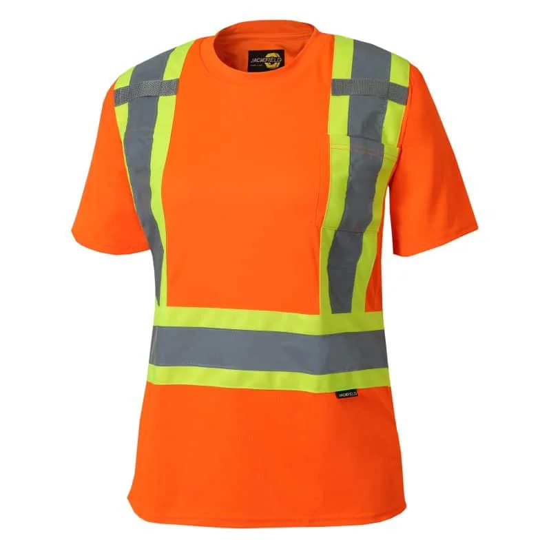 Women's High-Vis Short Sleeve T-Shirt by Jackfield - Style 11-662R-- Anti-Shrink Durable Soft Women's High-Vis Short Sleeve T-Shirt by Jackfield - Style 11-662R-- Anti-Shrink Durable Soft
