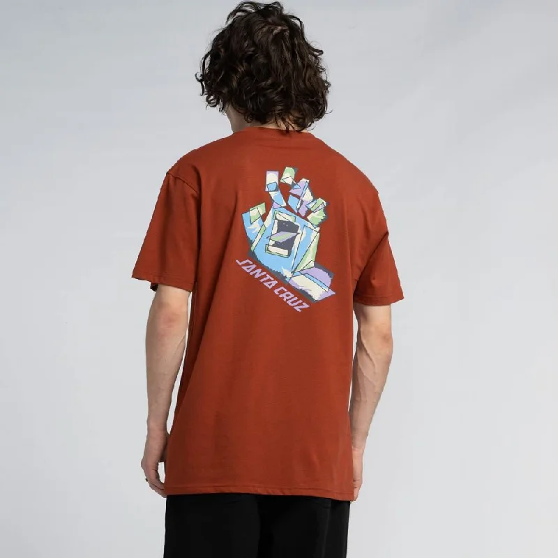 Santa Cruz T-Shirt Screaming Scratched Hand Strip - Burnt Sienna-- Polka Dot Checkered Tartan Santa Cruz T-Shirt Screaming Scratched Hand Strip - Burnt Sienna-- Polka Dot Checkered Tartan
