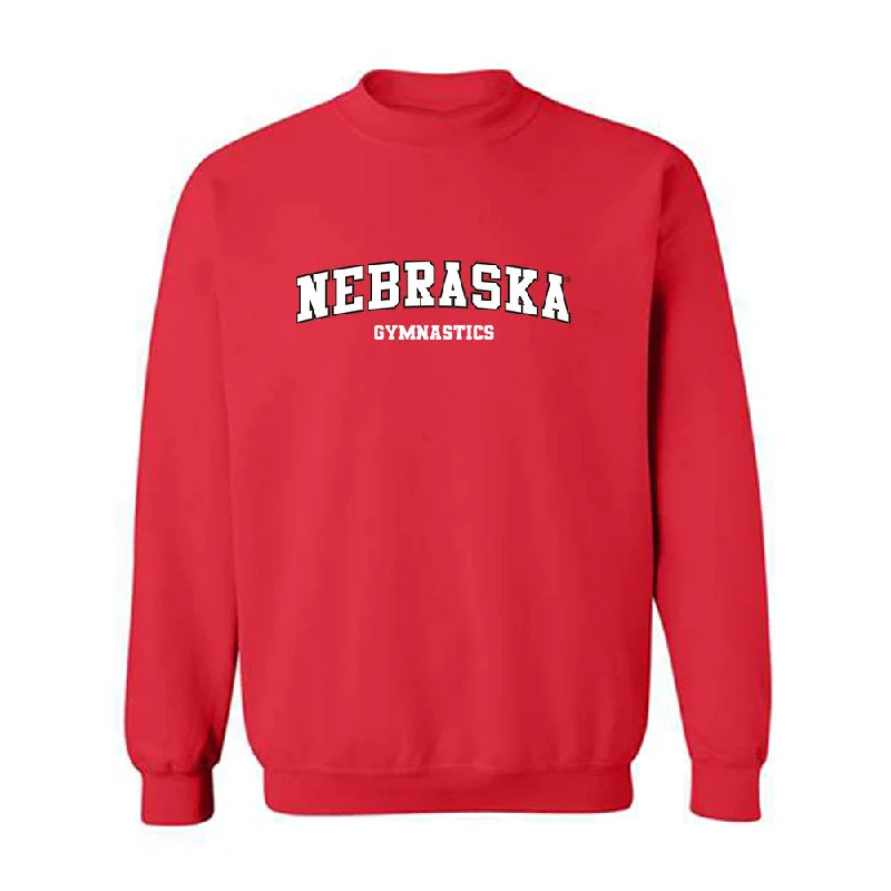 Nebraska - NCAA Women's Gymnastics : Emma Spence - Replica Shersey Crewneck Sweatshirt Hoodie with Hem Embroidery Detailed Premium Nebraska - NCAA Women's Gymnastics : Emma Spence - Replica Shersey Crewneck Sweatshirt Hoodie with Hem Embroidery Detailed Premium