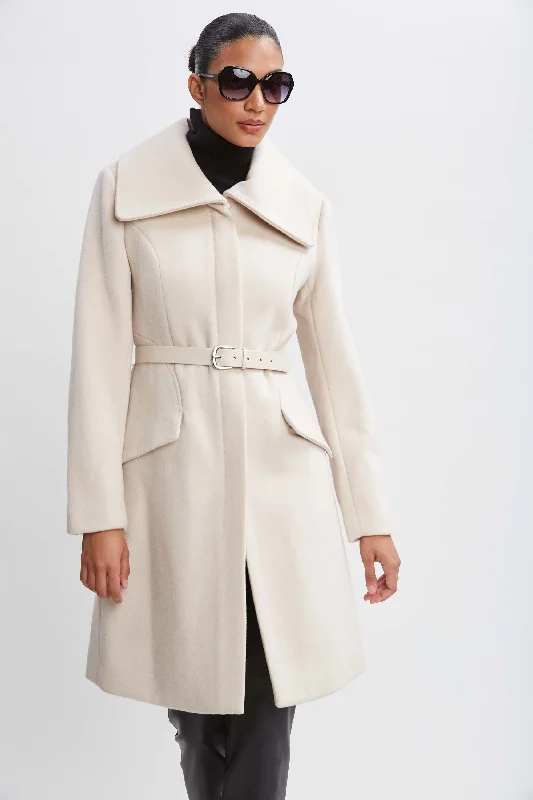 Wool Belted Panel Coat Bodycon Sheath Shift