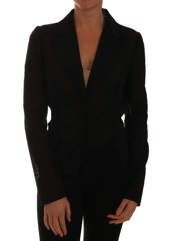 Dolce & Gabbana Semi-Transparent Darkgreen Nylon Blazer Women's Denim Suit