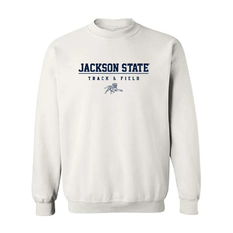 Jackson State - NCAA Women's Track & Field : Artajia Richardson - Classic Shersey Crewneck Sweatshirt Hoodie with Contrast Stitching Detailed Premium Jackson State - NCAA Women's Track & Field : Artajia Richardson - Classic Shersey Crewneck Sweatshirt Hoodie with Contrast Stitching Detailed Premium