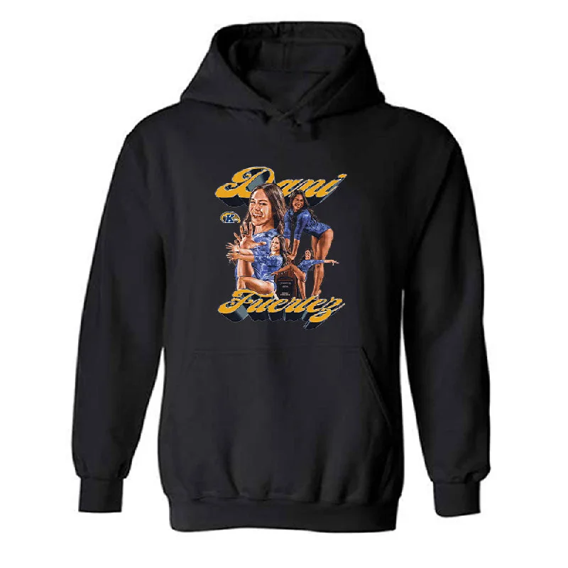Kent State - NCAA Women's Gymnastics : Dani Fuertez - Player Collage Hooded Sweatshirt Hoodie with Hem Applique Textured Unique Kent State - NCAA Women's Gymnastics : Dani Fuertez - Player Collage Hooded Sweatshirt Hoodie with Hem Applique Textured Unique