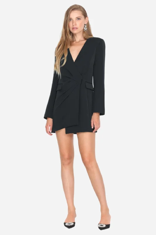 Adelyn Rae Stefani Asymmetrical Blazer Dress in Black Women's Fashion Blazer