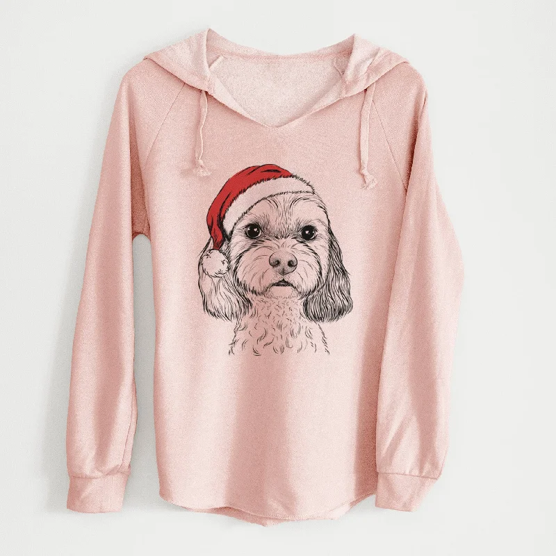 Santa Jasper Diggins the Cavapoo - Cali Wave Hooded Sweatshirt Hoodie with Belted Waist Structured Tailored Santa Jasper Diggins the Cavapoo - Cali Wave Hooded Sweatshirt Hoodie with Belted Waist Structured Tailored